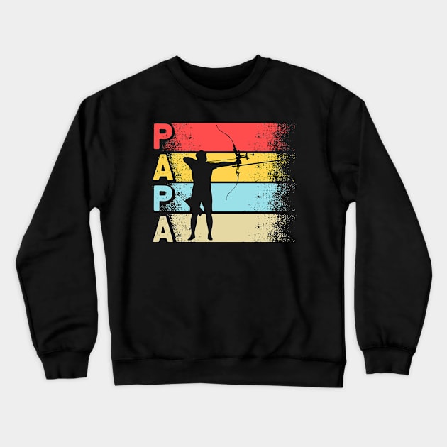 Archery papa retro vintage dad Crewneck Sweatshirt by klausgaiser